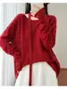Otoño/Invierno Nuevo Cinta 100% Lana Flor 3D Estilo Dulce Top Estilo Coreano Hueco Delgado Manga Larga Tejido Mujer