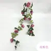10 Cipós Artificiais de Rosa para Decoração de Cobertura de Tubos, Cipós Falsos de Plástico para Pendurar na Parede e Envolver o Telhado, Borboletas de Flores Artificiais