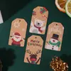 Cartão de Mensagem Colorido Estilo Europeu Kraft Cartão de Saudação Etiqueta para Pendurar Decoração de Árvore de Natal Ornamento para Pendurar em Estoque