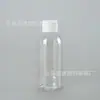 Em estoque 50ml 60ml 100ml 200ml frascos plásticos de ombro reto com tampa de rosca PET frascos para dispensar líquidos frascos de amostra selados