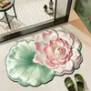 Novo Tapete de Banheiro Flores 3D Tapete para Porta de Vaso Sanitário Entrada de Lavatório Luxo Leve Absorção de Água Tapete para Pés Venda por Atacado