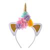 Diadema de unicornio, accesorio para el cabello hecho a mano, decoración para fiesta de cumpleaños de princesas, diadema de Halloween para niñas europeas y americanas.
