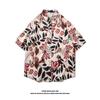 Camisa Vintage Estampada de Manga Curta da Tailândia Marca da Moda Unissex Solta Estilo Havaiano Praia Camisa para Casal Casaco da Moda