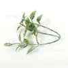 Novo Modelo de Plantas Aquáticas Brancas Realistas com 3 Ramos para Grampo de Cabelo DIY, Faixa de Cabeça com Flor, Corsage, Decoração de Carro de Casamento, Acessórios de Plantas Verdes