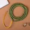 Jadeto Branco Natural Envelhecido Bodhi Seiko Raiz de Bodhi Contas Cilindricas de Corte Reto Pulseira Literária de Múltiplos Círculos para Bem-Estar