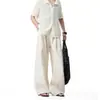 Pantalones de Lino Tencel para Hombre Estilo Old Money, Pantalones Casuales de Pierna Recta y Pierna Ancha Transpirables Finos de Verano para Hombre