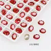 Rhinestones para Uñas Dongzhou Crystal Light Color Rojo Rosa con Base Puntiaguda, Corazón Inclinado, Brillo Deslumbrante, Decoraciones para Uñas de Corazón de Cristal K9 Color Durazno, Corazón Inclinado Rectangular