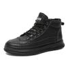 Botas de Veludo de Inverno para Homens, Impermeáveis, Antiderrapantes, Sapatos de Trabalho de Cano Alto, Solas Grossas, Botas Curtas Quentes Espessadas, Sapatos Casuais de Couro