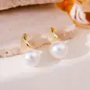 Pendientes de Perla con Circonita Micropavimentada Franceses, Pendientes de Moda, Ligeros, de Lujo y Exquisitos, Pendientes Versátiles de Gama Alta de Nicho para Mujer