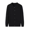 Cardigan Masculino da Moda Estilo Old Money com Gola Reversível, Blusa Quente Espessa para Pais, Suéter de Tricô