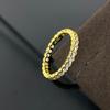 Tarjeta Hogar Plata Esterlina Lado Pulido Estrellas Anillo Diamante Completo Pareja Hueco Fila Diamante Anillo Simple para Hombres y Mujeres Anillo de Bodas