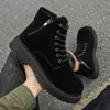 Botas Martin de caña alta para hombre, suela gruesa, que aumentan la altura, con cremallera lateral, estilo nuevo Otoño/Invierno, ropa de trabajo británica, puntera ancha, botas amarillas