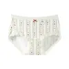 Ropa interior para mujer de algodón puro, grado 10A, antibacteriana, entrepierna extendida, dulce estampado floral, cintura media, bragas de algodón cómodas sin costuras para niña