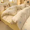 Conjunto de Quatro Peças em Gaze Dupla 100% Algodão Classe A para Maternidade e Bebê, Capa de Edredom Ultra Macia de Algodão Puro, Conjunto de Lençol de Baixo com Elástico Respirável de Três Peças 3