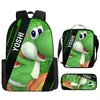 Mochila de Liberación Rápida Transfronteriza de Dibujos Animados de Mario para Estudiantes de Primaria y Secundaria Bolsa Escolar de Tres Piezas Mochila Bolso de Hombro Estuche para Lápices Venta al por Mayor
