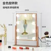Espelho de Maquiagem LED com Luzes Estilo Europeu e Americano Espelho de Mesa de Metal com Lâmpadas Espelho de Maquiagem Luz de Hollywood