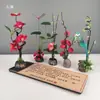 Decoración de Plato de Sashimi, Guarnición de Plato Frío para Catering de Hotel, Decoraciones de Flores y Hierbas de Plástico para Platos, Adornos Pequeños, Flor de Ciruelo de Invierno