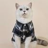 Camisa Abierta de Estilo Universitario Británico a Cuadros para Usar al Aire Libre, Estilo Delgado de Manga Corta para Gatos y Perros Pequeños y Medianos