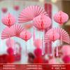 Diseño de Habitación de Boda apto para Bodas Red Lantern Bodas Dormitorio Sala de Estar Decoración con Flores Suministros de Boda Bola de Panal Colgante de Techo