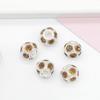 Acessórios de Joias DIY Bola de Flor de Strass 8/10/12mm Contas Espaçadoras de Strass Furo Grande Incrustadas com Diamantes Anel Soldado com Broca Bola de Diamante