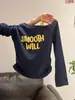 Camiseta de manga longa cinza outono estilo coreano, um ombro só, ombro a ombro, acinturada, 2026, base, blusa falsa de duas peças para mulheres