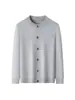 Cárdigan de punto para hombre Yingao de primavera y otoño, Chaqueta de color liso con cuello redondo de un solo botón, Suéter nuevo de manga larga para caballero