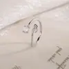 Anillo de nota musical de circón con un ambiente genial y de nicho, anillo abierto de estrella y luna moderno, anillo para el dedo índice de nota musical y pentagrama con diamantes brillantes
