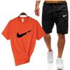 Traje deportivo informal de manga corta con camiseta de manga corta y parte superior de algodón para hombre de verano transfronterizo en stock