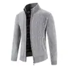 2024 nuevo cárdigan suéter de terciopelo para hombre talla grande comercio exterior cuello alto chaqueta abrigo de moda suéter para hombre