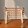 Estante de Madera Maciza de Múltiples Niveles para Bobinas, Estante de Almacenamiento para Hilo de Coser, Organizador y Estante de Almacenamiento de Doble Uso para Bobinas de Hilo de Pino, Montaje en Pared y de Pie