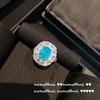 Pintura a óleo vintage Aqua Blue Water Drops Gem Ring banhado a ouro 18K Diamond Group Set Zircon Opening Ring Brilliant Necklace