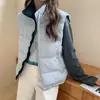 Colete feminino de algodão reversível, nova coleção outono/inverno 2026, estilo coreano, caimento solto, gola alta, sem mangas, jaqueta colete casual versátil