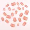 24 Piezas de Puntas de Uñas Pre-hechas Cortas Cuadradas de Color Sólido Color Caramelo Estilo Simple Ins Comercio Transfronterizo Uñas