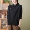 Camiseta Lisa de Manga Longa Feminina Plus Size 2026 Nova Outono e Inverno Estilosa Roupa de Baixo Meia-Gola Slim Fit Camisa Base Tendência