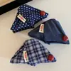 Clip Triangular de Lunares Azul Marino Nuevo de Otoño Temprano Coreano Pinza para el Cabello a Cuadros de Alta Gama para la Parte Trasera de la Cabeza con Volumen de Cabello Grande
