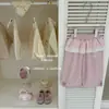 ¡LeenbabyEstilo práctico! Pantalones anchos estilo rosa otoñal 2026 con volantes KT en el bajo para bebés niñas