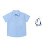 Camisa Azul dos Meninos Manga Longa Top Camisa Infantil Gravata Uniforme da Escola Primária Commuter All-match Roupas das Meninas Azul