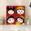 Pintura al Óleo Digital Chibi Maruko-Chan Relleno y Coloración DIY Pintura al Óleo Acrílica Hecha a Mano Pintura Decorativa para Colgar