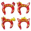Festival da Primavera de 2026 Ano do Cavalo Balão de Filme de Alumínio Vareta de Mão Faixa de Cabeça Balão Forma de Sucesso Presente de Ano Novo para Jardim de Infância