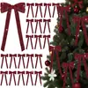Adorno Navideño de Lazo con Purpurina de 30 cm Adorno Navideño de Lazo Grande Vintage para Decoración de Escaleras y Habitaciones