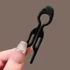 Pinza para el Cabello con Estampado de Leopardo para Pescado Pequeño, Rizador de Moño en Forma de U, Pinza para el Cabello para Mujeres, Peine Invertido, Pinza para Cabello Corto, Pinza para el Período de Transición del Cabello