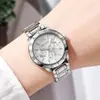 Relógio Feminino de Aço Inoxidável de Luxo Moda Analógico Quartzo Pulso Relógio Mulher