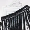 Adorno de Encaje Ancho Hecho a Mano por el Fabricante, Encaje de Flecos Negro para Ropa, Adorno de Encaje Ancho para Cortinas Cojines de Sofá
