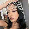 Cross-border New Mesh Tassel Hair Chain Personalizado Exagerado Strass Headwear Acessórios para Cabelo Acessórios para Fotografia de Rua Headwear Feminino