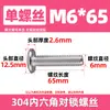 Tornillos para Muebles de Acero Inoxidable 304 con Cabeza Hexagonal, Extremo Plano, Redondo, Chaflán