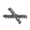 Pinza de Pato Brillante con Pedrería, Diseño Hueco de Moño, Color Negro Gunmetal, Lujo Ligero Coreano, Pasador Exquisito Lateral para Flequillo