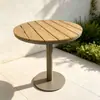 Silla de ratán para patio exterior, mesa y sillas de ocio, balcón al aire libre de jardín para el hogar, silla creativa con respaldo de cuerda para casa de huéspedes, mesa de café pequeña