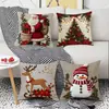Nova Capa de Almofada Tridimensional de Pelúcia Desenho Animado Boneco de Neve Papai Noel Rena Decoração de Natal Almofada de Sofá