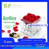 Fabricante personalizado acrílico caixa de flores eternas caixa de armazenamento de flores de plexiglass transparente caixa de flores eternas