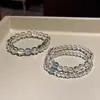 [Igual que Ruth] Pulsera de Cuentas Superiores de Cristal Blanco Natural Aguamarina 7A para Hombres y Mujeres Pulsera Sencilla de Cuentas Redondas Regalo